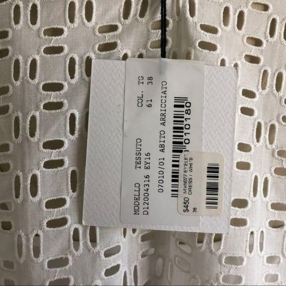 AVN Cotton Eyelet Tent Dress Tessuto Abito Arricci - Picture 5 of 7